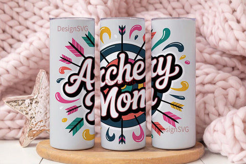 Archery Mom 20oz Tumbler Wrap Sublimation DesignSVG 