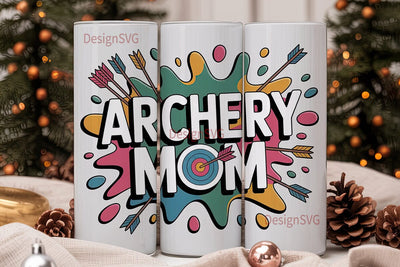 Archery Mom 20oz Tumbler Wrap Sublimation DesignSVG 