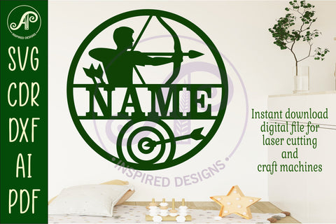 Archery name wall art sign SVG APInspireddesigns 