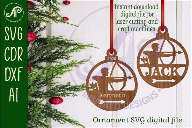Archery personalized Christmas Ornament SVG SVG APInspireddesigns 