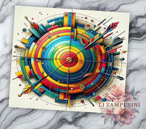 Archery Target 20oz Tumbler Wrap PNG, Archer Arrow Sport Tumbler Png, Straight & Tapered Tumbler Wrap, Instant Digital Download Sublimation Li Zamperini 