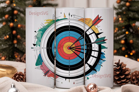 Archery Target 20oz Tumbler Wrap Sublimation DesignSVG 