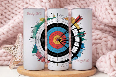 Archery Target 20oz Tumbler Wrap Sublimation DesignSVG 