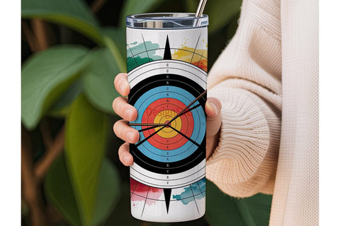 Archery Target 20oz Tumbler Wrap Sublimation DesignSVG 