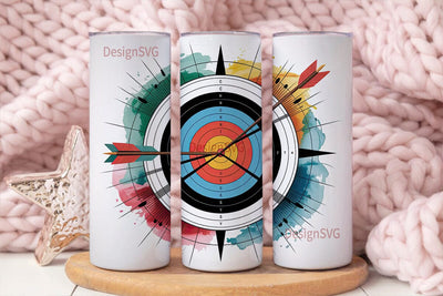 Archery Target 20oz Tumbler Wrap Sublimation DesignSVG 