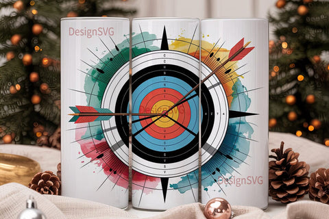 Archery Target 20oz Tumbler Wrap Sublimation DesignSVG 