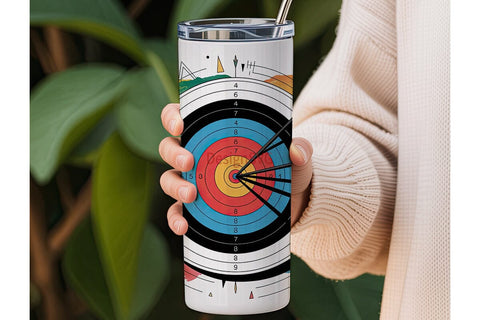 Archery Target 20oz Tumbler Wrap Sublimation DesignSVG 