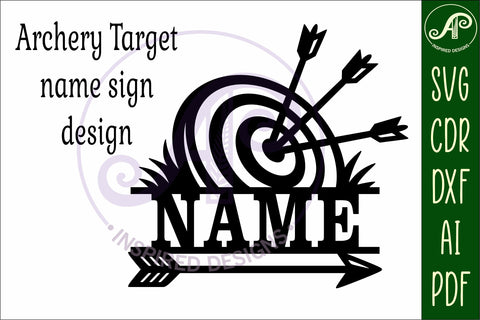 Archery Target name wall art sign SVG APInspireddesigns 
