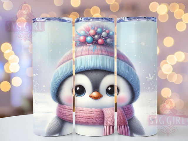 Arctic Penguin Winter Tumbler Wrap, Cute Penguin Art, Winter Animal Pattern, Antarctic Gift Cup, Penguin Lover Present, Cold Weather Friend, Marine Bird Tumbler Sublimation SvggirlplusArt 
