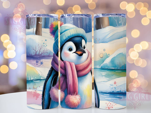 Arctic Penguin Winter Tumbler Wrap, Cute Penguin Art, Winter Animal Pattern, Antarctic Gift Cup, Penguin Lover Present, Cold Weather Friend, Marine Bird Tumbler Sublimation SvggirlplusArt 