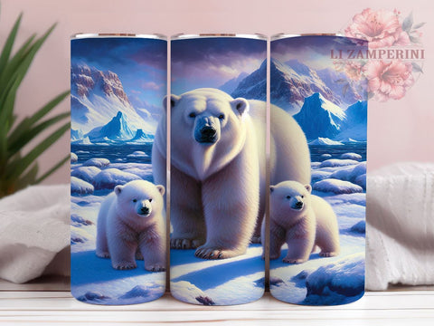 Arctic Polar Bear Tumbler Wrap, Polar Bears, Tumbler Wrap, Sublimation Design, Arctic Animals, Winter Decor, Wildlife Gift, Cute Animal Art Sublimation Li Zamperini 