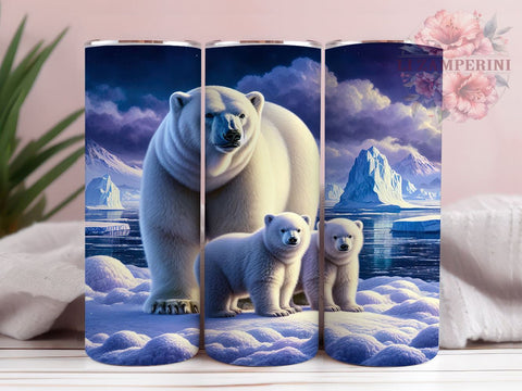 Arctic Polar Bear Tumbler Wrap, Polar Bears, Tumbler Wrap, Sublimation Design, Arctic Animals, Winter Decor, Wildlife Gift, Cute Animal Art Sublimation Li Zamperini 