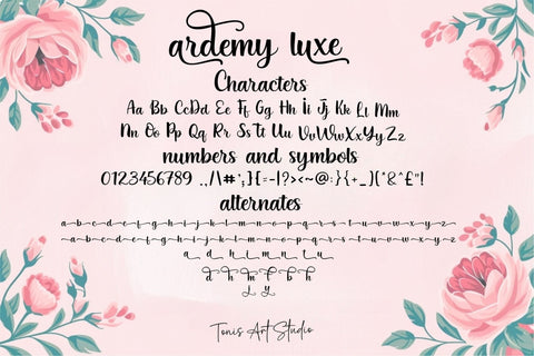 Ardemy Luxe Font, wedding font, Handwritten font, calligraphy font, font for Cricut, modern calligraphy SVG TonisArtStudio 