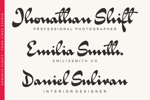 Ardents – Vintage Font Script Font Four Lines Std. 