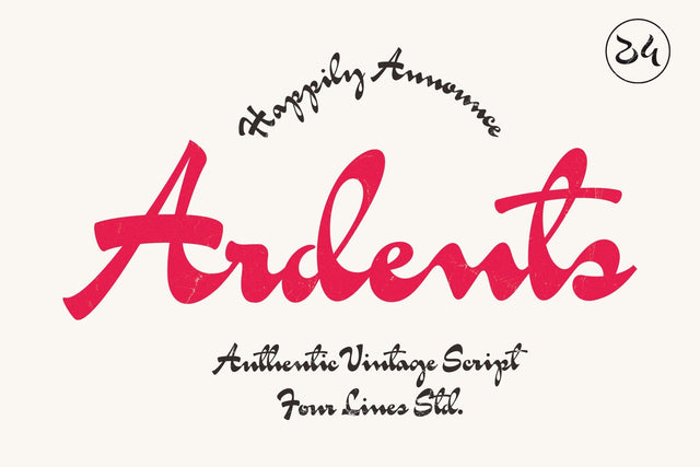 Ardents – Vintage Font Script Font Four Lines Std. 