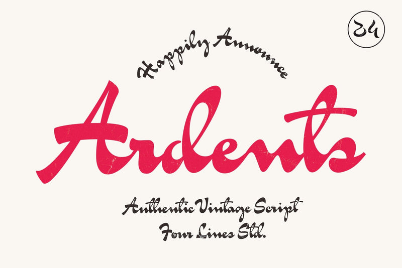 Ardents – Vintage Font Script Font Four Lines Std. 