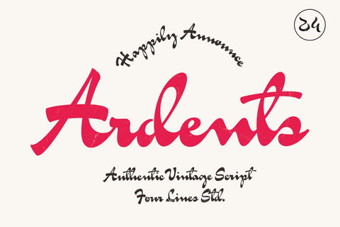 Ardents – Vintage Font Script Font Four Lines Std. 