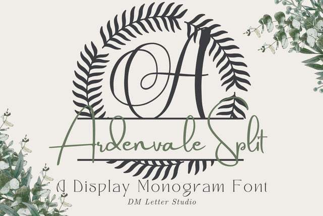 Ardenvale Split Monogram Font Font Dm Letter Studio 
