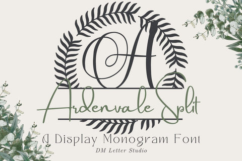 Ardenvale Split Monogram Font Font Dm Letter Studio 