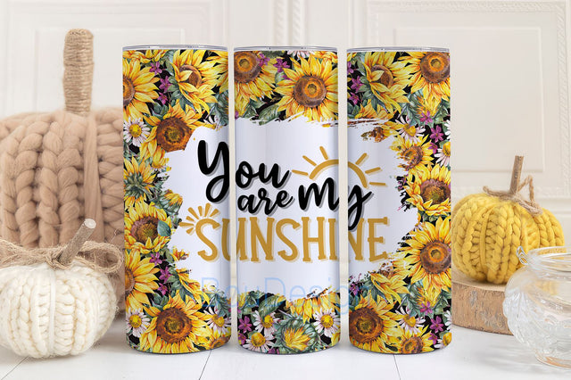 Are My Sunshine Tumbler Design, Tumbler Wrap PNG, 20 oz Skinny Tumbler Design, Sunflower Sublimation, Sunflower Tumbler Wrap, Sublimation BouDesign 