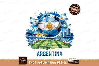 Argentina Football Watercolor Art Sublimation Png Sublimation Designangry 