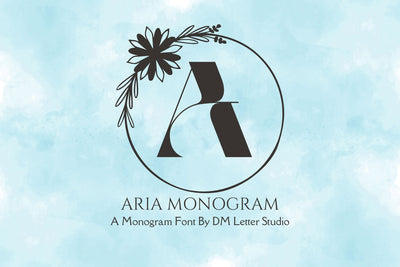 Aria Monogram Font Dm Letter Studio 