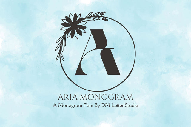Aria Monogram Font Dm Letter Studio 