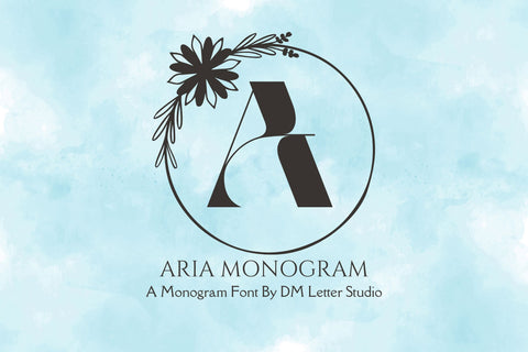 Aria Monogram Font Dm Letter Studio 