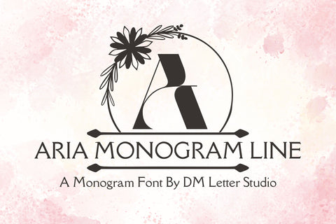 Aria Monogram Line Font Dm Letter Studio 
