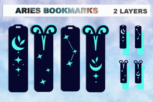 Aries bookmarks svg, Zodiac sign Layered bookmark svg SVG AnastasiyaArtDesign 