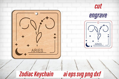 Aries keychain svg, Zodiac sign, Astrology laser engraving SVG AnastasiyaArtDesign 