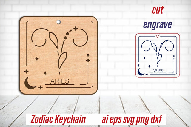 Aries keychain svg, Zodiac sign, Astrology laser engraving SVG AnastasiyaArtDesign 