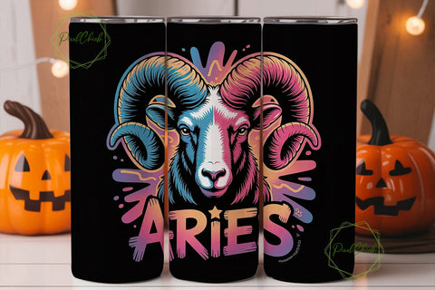 Aries Zodiac Sign 20oz Tumbler Wrap Sublimation PixelChick 
