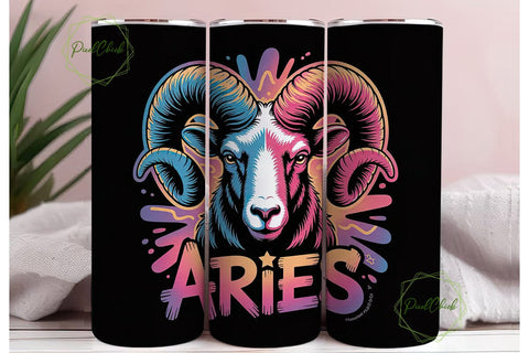 Aries Zodiac Sign 20oz Tumbler Wrap Sublimation PixelChick 