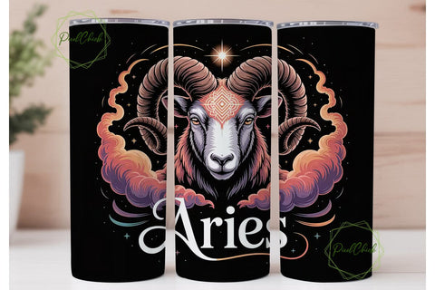 Aries Zodiac Sign 20oz Tumbler Wrap Sublimation PixelChick 