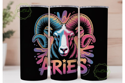 Aries Zodiac Sign 20oz Tumbler Wrap Sublimation PixelChick 