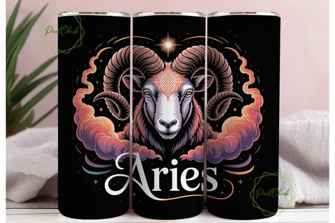 Aries Zodiac Sign 20oz Tumbler Wrap Sublimation PixelChick 