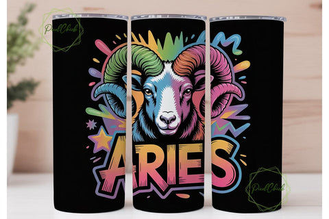 Aries Zodiac Sign 20oz Tumbler Wrap Sublimation PixelChick 
