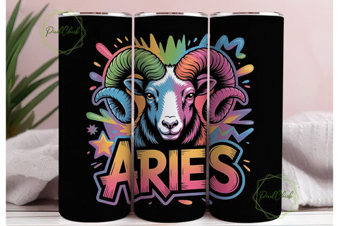 Aries Zodiac Sign 20oz Tumbler Wrap Sublimation PixelChick 
