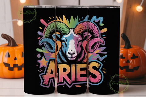 Aries Zodiac Sign 20oz Tumbler Wrap Sublimation PixelChick 