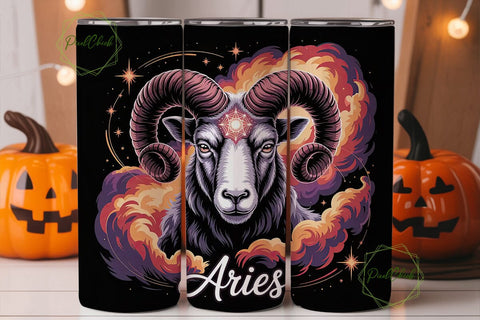 Aries Zodiac Sign 20oz Tumbler Wrap Sublimation PixelChick 