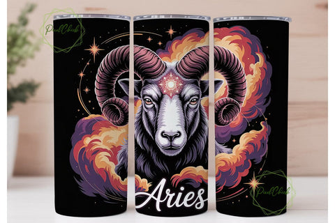 Aries Zodiac Sign 20oz Tumbler Wrap Sublimation PixelChick 