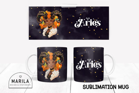 Aries Zodiac Sign Mug Sublimation Sublimation Marilakits 