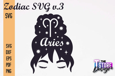 Aries Zodiac SVG |Zodiac Signs SVG Design | Astrology Design SVG The T Store Design 