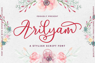 Arilyam Script Typeface Font Fadeline Std. 