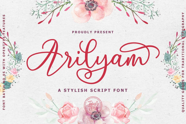 Arilyam Script Typeface Font Fadeline Std. 