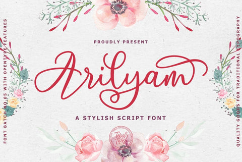 Arilyam Script Typeface Font Fadeline Std. 
