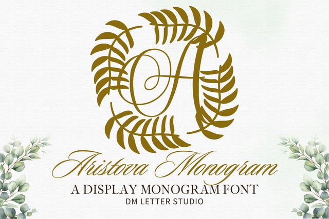 Aristova Monogram – Elegant Serif Monogram Font Font Dm Letter Studio 