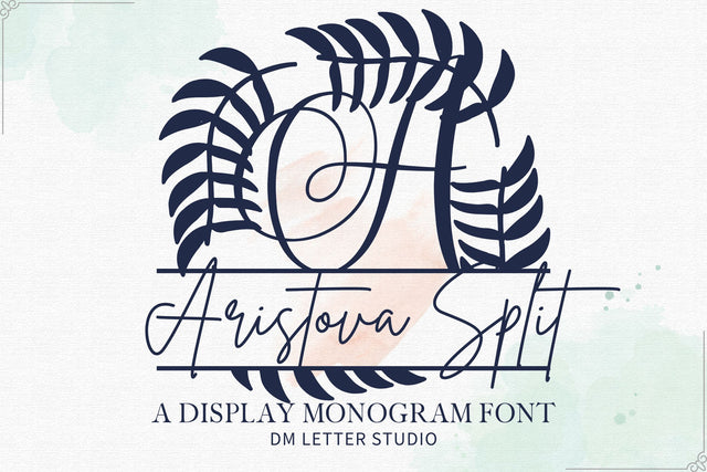 Aristova Split Monogram – Elegant Serif Split Monogram Font Font Dm Letter Studio 