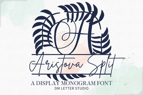 Aristova Split Monogram – Elegant Serif Split Monogram Font Font Dm Letter Studio 